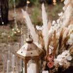 boho decoration flowers and candles